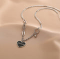 Ladies Black Forever Heart Pendent Necklace SKAJ003 - SWEETKAMA