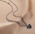 Ladies Black Forever Heart Pendent Necklace SKAJ003 - SWEETKAMA