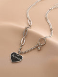 Ladies Black Forever Heart Pendent Necklace SKAJ003 - SWEETKAMA