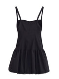 Ladies Black Strap Shoulder Mini Dress 8256 - SWEETKAMA