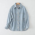 Ladies Botton-Up Pocket Denim Coat M2 - SWEETKAMA