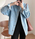 Ladies Botton-Up Pocket Denim Coat M2 - SWEETKAMA