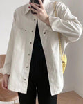 Ladies Botton-Up Pocket Denim Coat M2 - SWEETKAMA