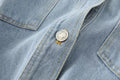 Ladies Botton-Up Pocket Denim Coat M2 - SWEETKAMA