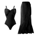 Ladies Bow One Piece Swimwear with Skirt Y209 - SWEETKAMA