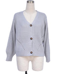 Ladies Button Front Dropped Shoulder Cardigan T4052 - SWEETKAMA