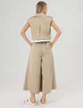 Ladies Button Front Vest Loose Long Pants Set SKST363 - SWEETKAMA