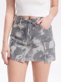 Ladies Camo Pockets Mini Denim Skirt SKS328 - SWEETKAMA