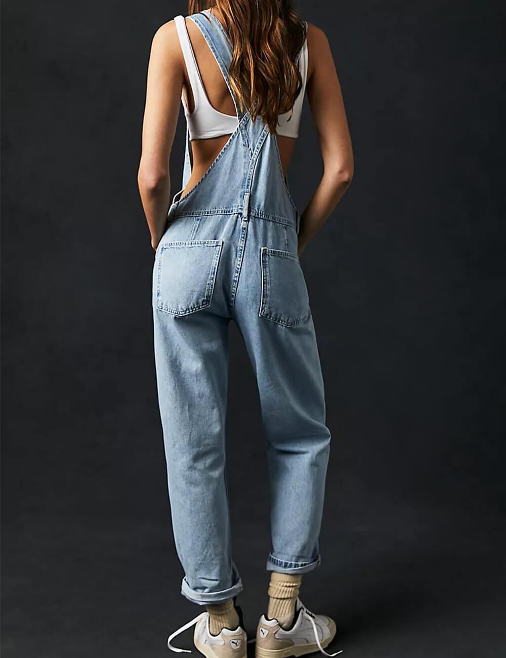 Ladies Casual Pocket Denim Overalls SKJ540 - SWEETKAMA