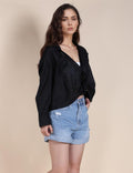 Ladies Chic Sheer Button Down Shirt SKT491 - SWEETKAMA