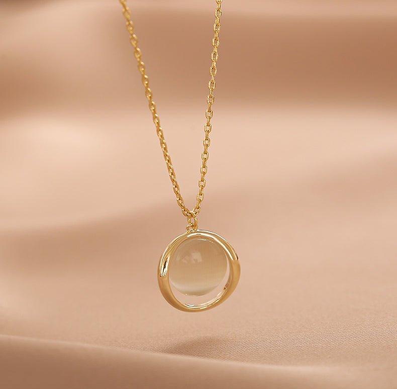 Ladies Chic Transparent Oval Pendent Necklace SKAJ020 - SWEETKAMA