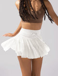 Ladies Drawstring High Waist Pleated Skirt EKDC - SWEETKAMA