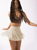 Ladies Drawstring High Waist Pleated Skirt EKDC - SWEETKAMA