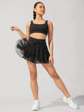 Ladies Drawstring High Waist Pleated Skirt EKDC - SWEETKAMA