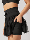 Ladies Drawstring High Waist Pleated Skirt EKDC - SWEETKAMA