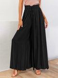 Ladies Drawstring Waist Wide Leg Pants 0405 - SWEETKAMA