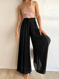 Ladies Drawstring Waist Wide Leg Pants 0405 - SWEETKAMA