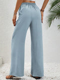 Ladies Drawstring Waist Wide Leg Pants AXR280 - SWEETKAMA