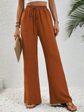 Ladies Drawstring Waist Wide Leg Pants AXR280 - SWEETKAMA