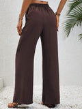 Ladies Drawstring Waist Wide Leg Pants AXR280 - SWEETKAMA