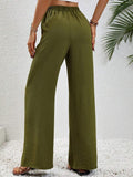 Ladies Drawstring Waist Wide Leg Pants AXR280 - SWEETKAMA