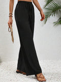 Ladies Drawstring Waist Wide Leg Pants AXR280 - SWEETKAMA