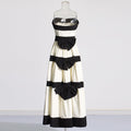 Ladies Elegant Color Block Stripe Maxi Dress SKX3801 - SWEETKAMA