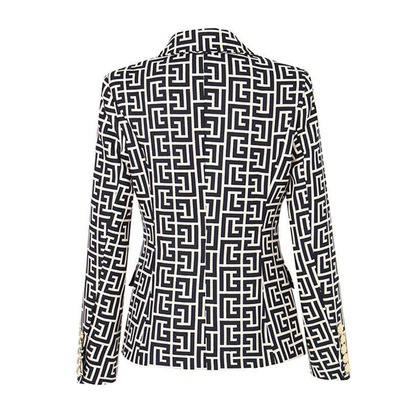 Ladies Elegant Lapel Color Block Blazer 0802 - SWEETKAMA