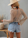 Ladies Flare Sleeves Daily Hollow Out Sweater E2211 - SWEETKAMA