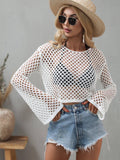 Ladies Flare Sleeves Daily Hollow Out Sweater E2211 - SWEETKAMA