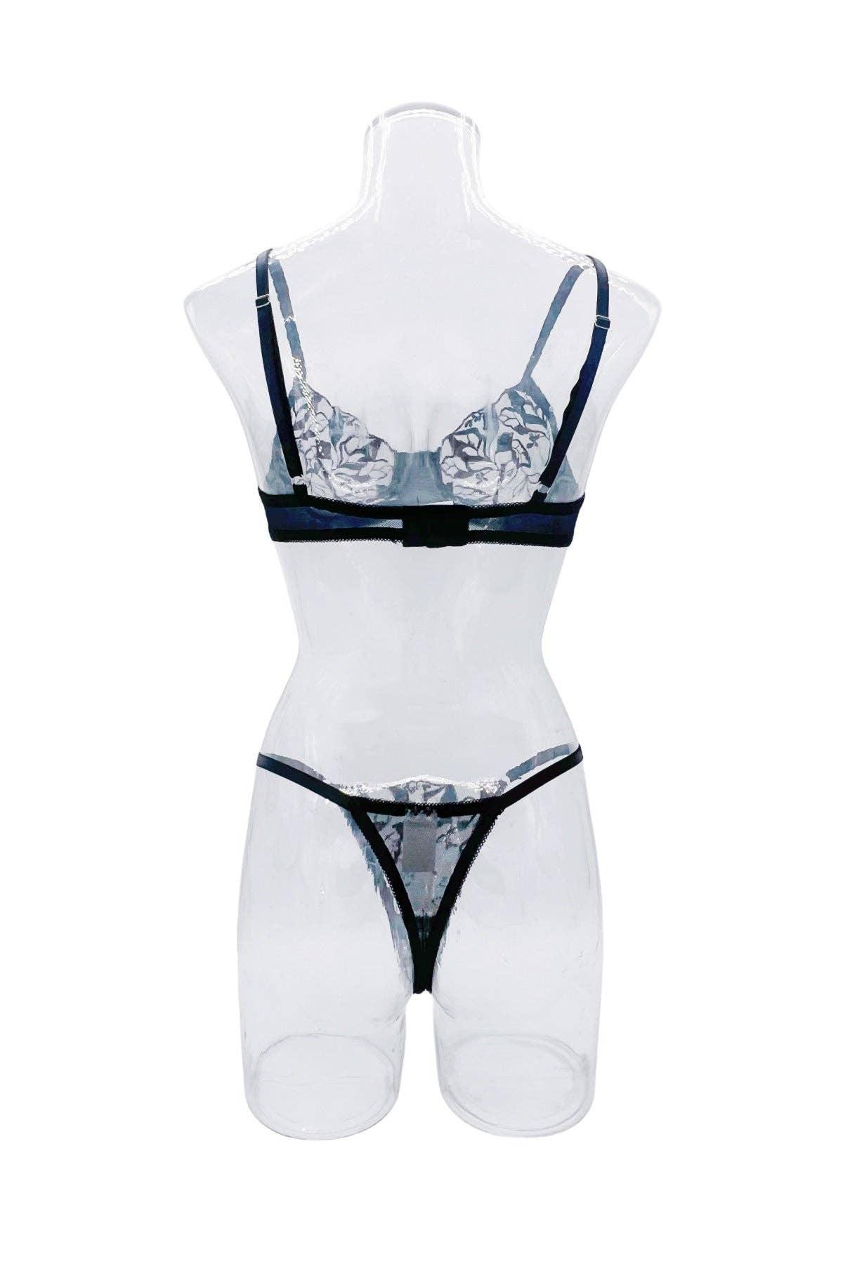 Ladies Floal Embroidery Sexy Lingerie Set HF-4156 - SWEETKAMA