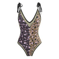 Ladies Floral Print Reversible One Piece Swimwear Y18 - SWEETKAMA