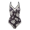 Ladies Floral Print Reversible One Piece Swimwear Y18 - SWEETKAMA