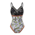 Ladies Floral Print Reversible One Piece Swimwear Y18 - SWEETKAMA