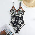 Ladies Floral Print Reversible One Piece Swimwear Y18 - SWEETKAMA