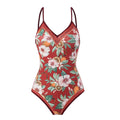 Ladies Floral Print Reversible One Piece Swimwear Y18 - SWEETKAMA