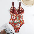 Ladies Floral Print Reversible One Piece Swimwear Y18 - SWEETKAMA