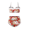 Ladies Floral Print Shoulder Straps Bikini Set Y153 - SWEETKAMA