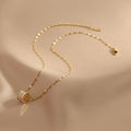 Ladies Golden Disc Necklace SKAJ038 - SWEETKAMA