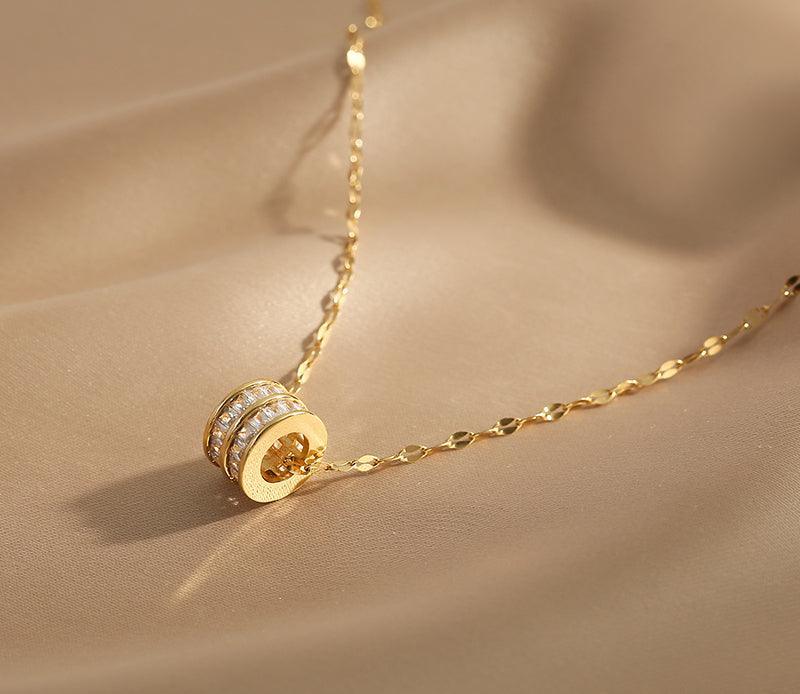 Ladies Golden Disc Necklace SKAJ038 - SWEETKAMA