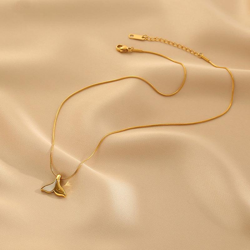 Ladies Golden Fishtail Necklace SKAJ036 - SWEETKAMA