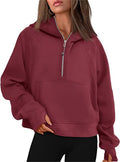 Ladies Half Zip Daily Hoodie Sweatshirt 2323 - SWEETKAMA