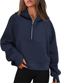 Ladies Half Zip Daily Hoodie Sweatshirt 2323 - SWEETKAMA