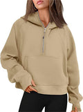 Ladies Half Zip Daily Hoodie Sweatshirt 2323 - SWEETKAMA