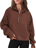 Ladies Half Zip Daily Hoodie Sweatshirt 2323 - SWEETKAMA