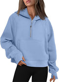 Ladies Half Zip Daily Hoodie Sweatshirt 2323 - SWEETKAMA