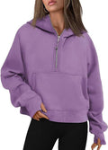 Ladies Half Zip Daily Hoodie Sweatshirt 2323 - SWEETKAMA