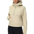 Ladies Half Zip Daily Hoodie Sweatshirt 2323 - SWEETKAMA