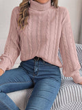 Ladies High Collar Long Sleeves Sweater 2128 - SWEETKAMA