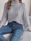 Ladies High Collar Long Sleeves Sweater 2128 - SWEETKAMA